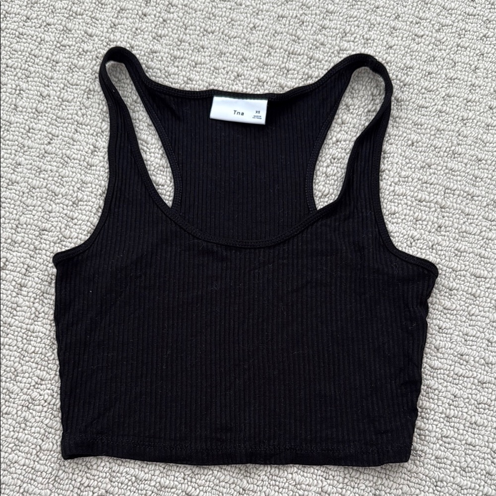 Aritzia Black Ribbed Crop Top